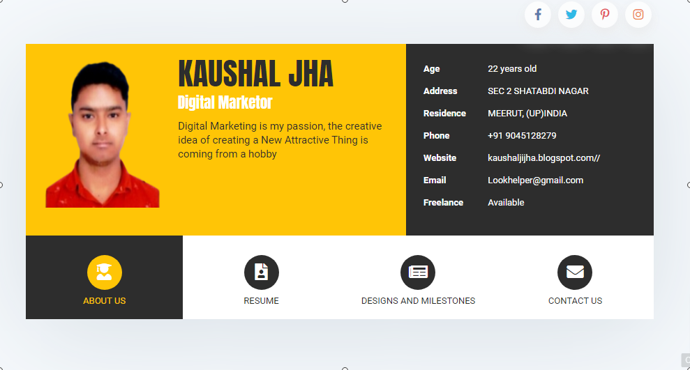 Simple Resume Website