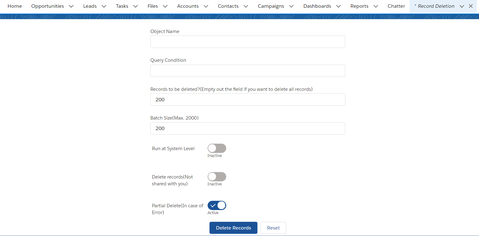 Salesforce Batch To delete