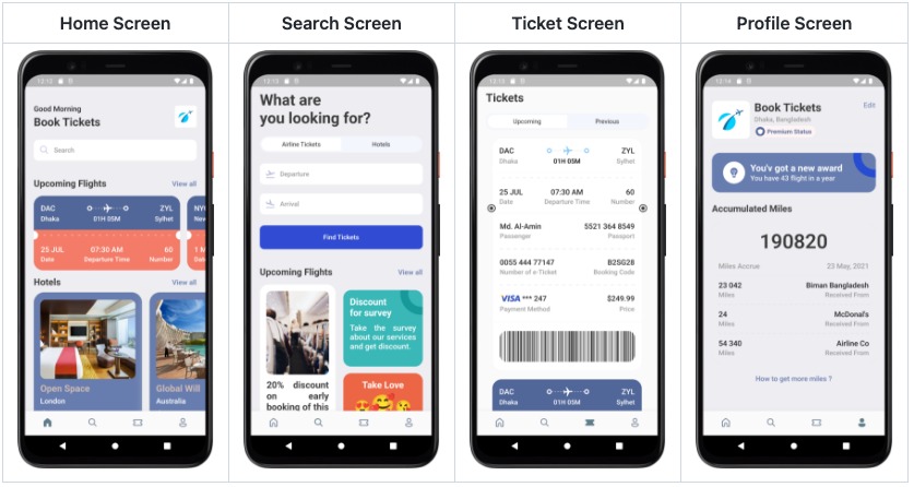 Ticket Booking App (UI) - Flutter