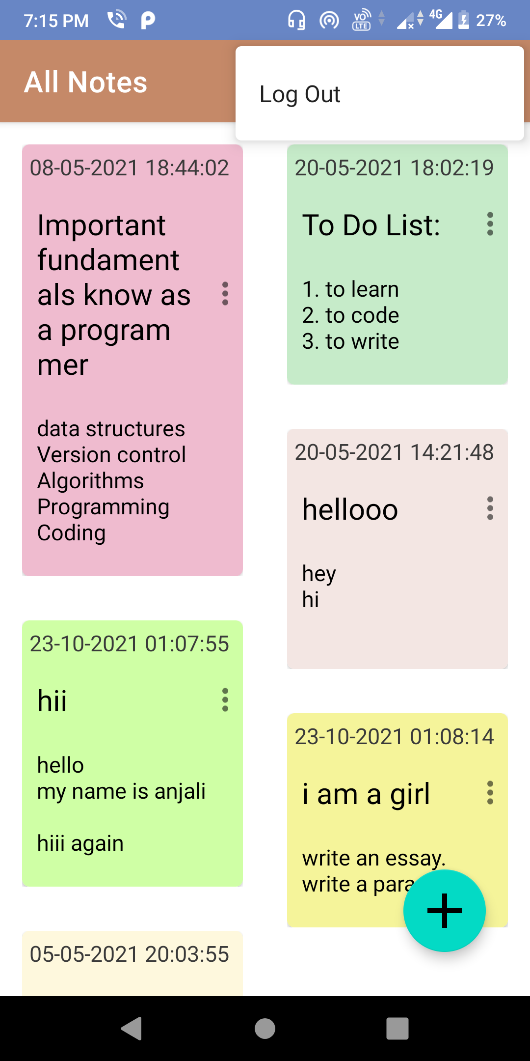 Notes Application Notes Application
