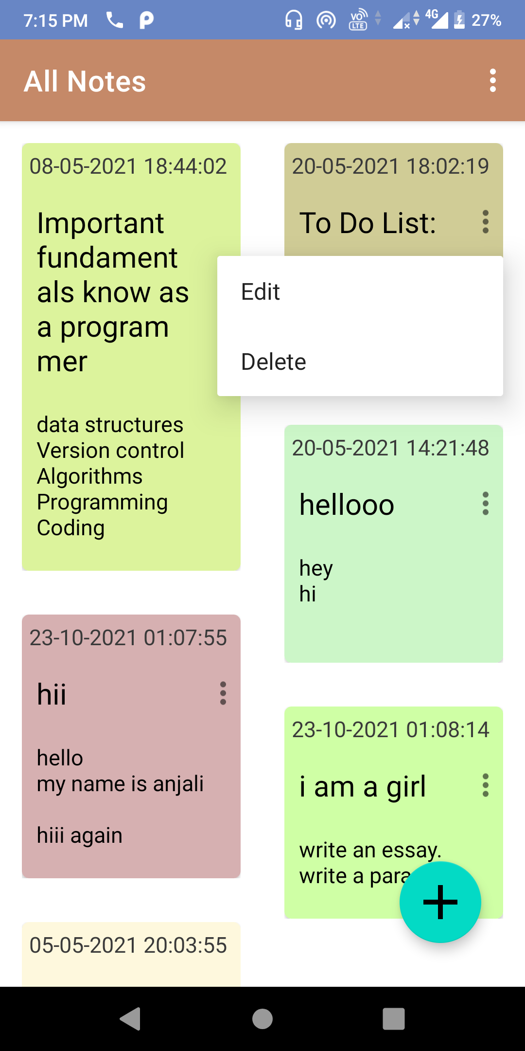 Notes Application Notes Application