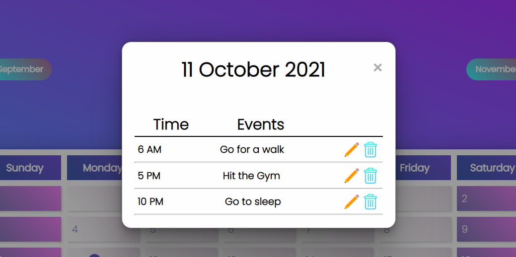 Calendar App