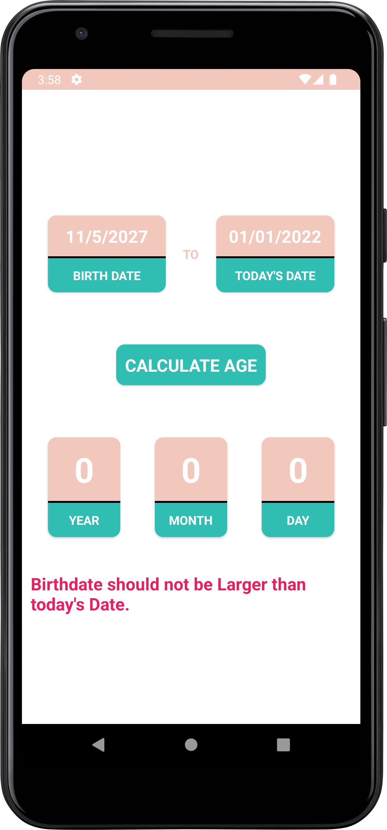 Age Calculator - Android Project
