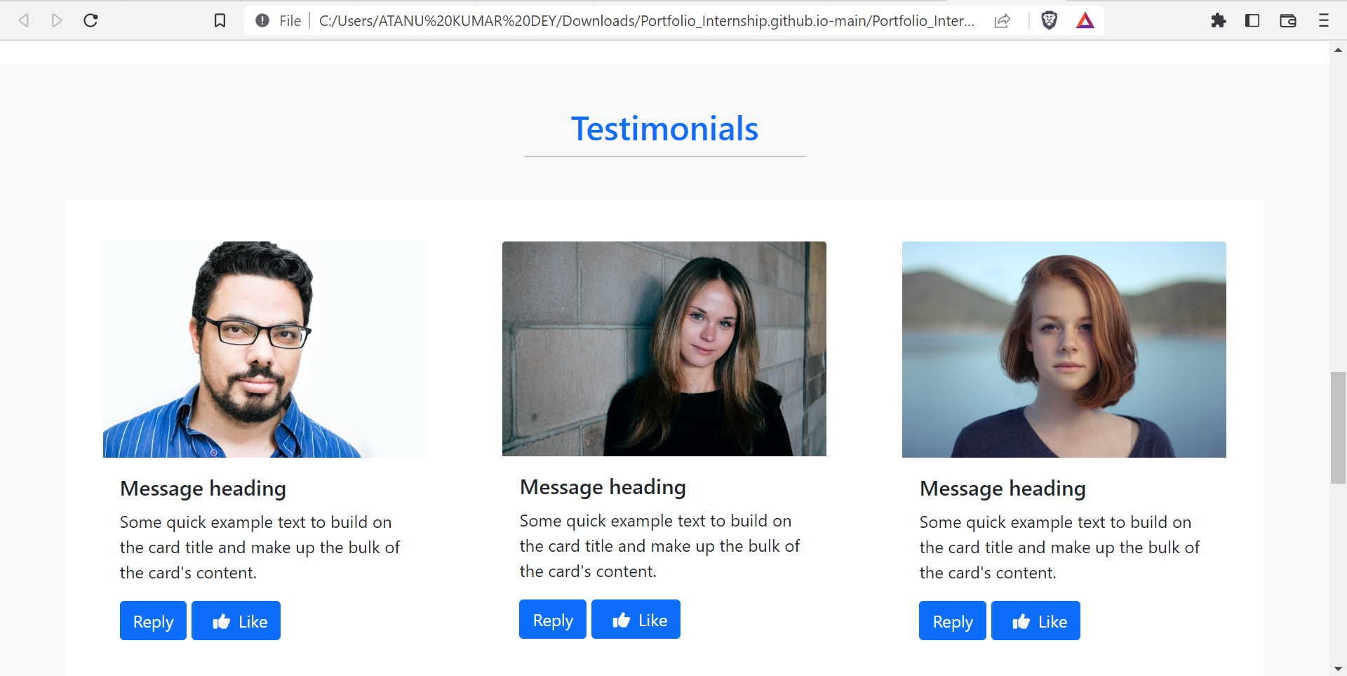 Static Responsive Poprtfolio-Bootstrap