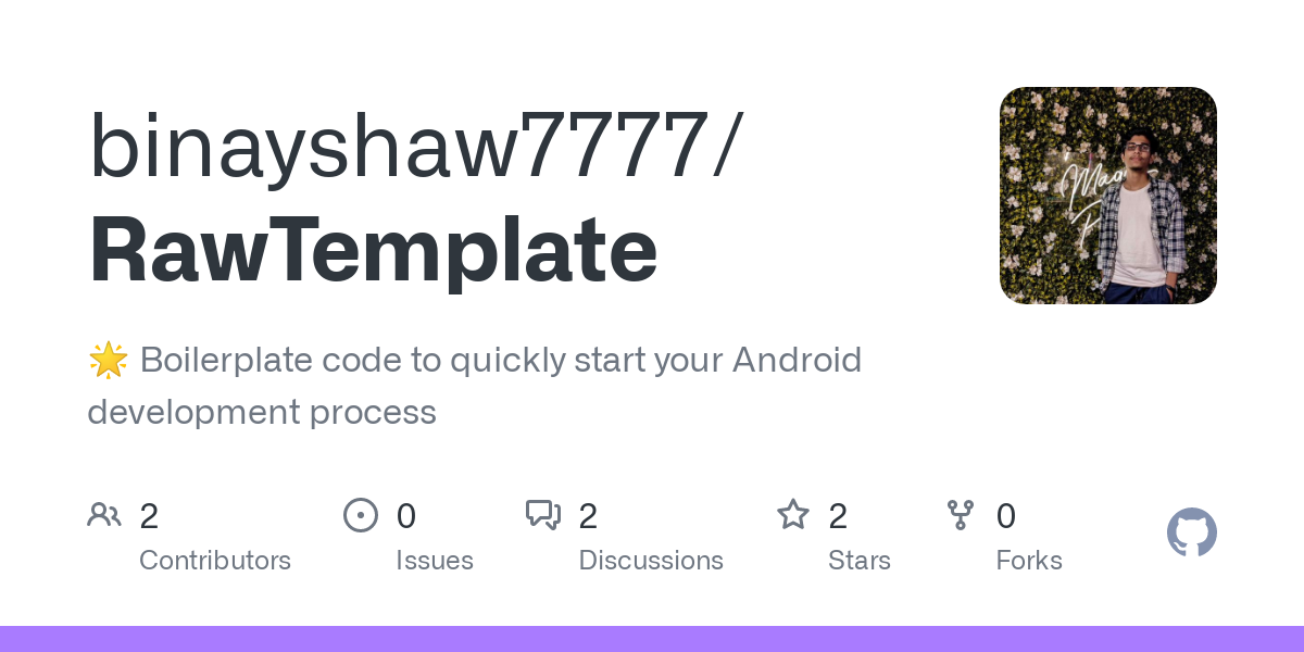 RawTemplate: Boilerplate code to quickly start your Android development process
