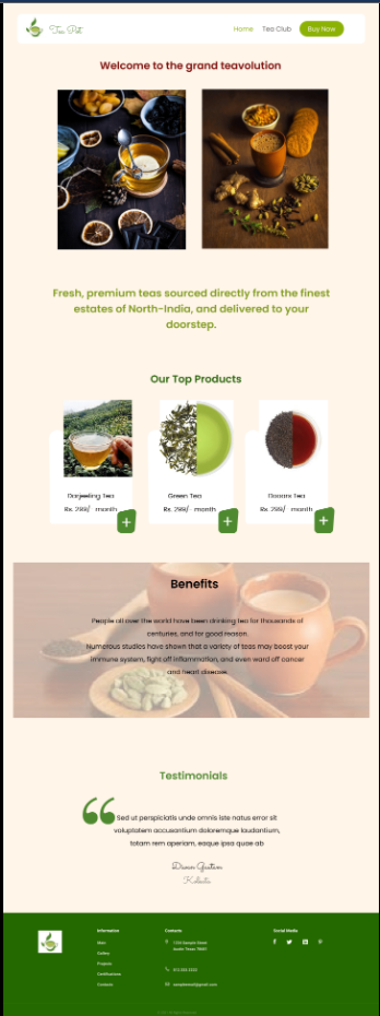 Tea subscription project-UX-UI design.