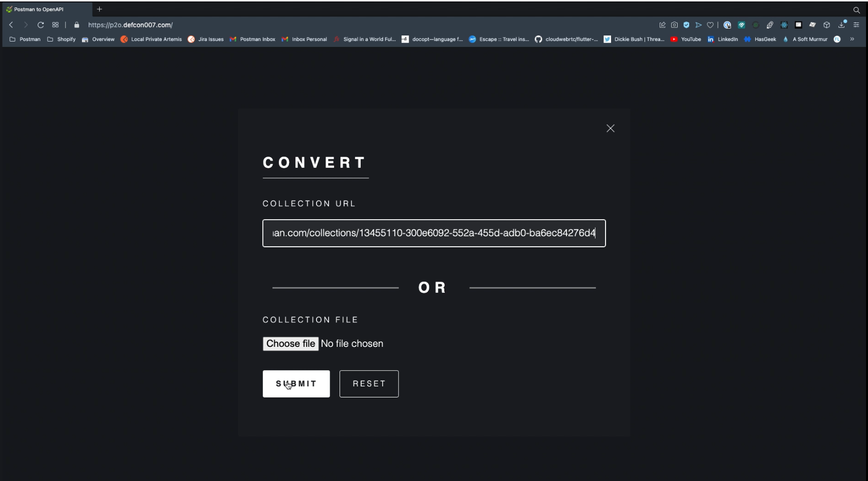 Online Postman Collection to OpenAPI converter