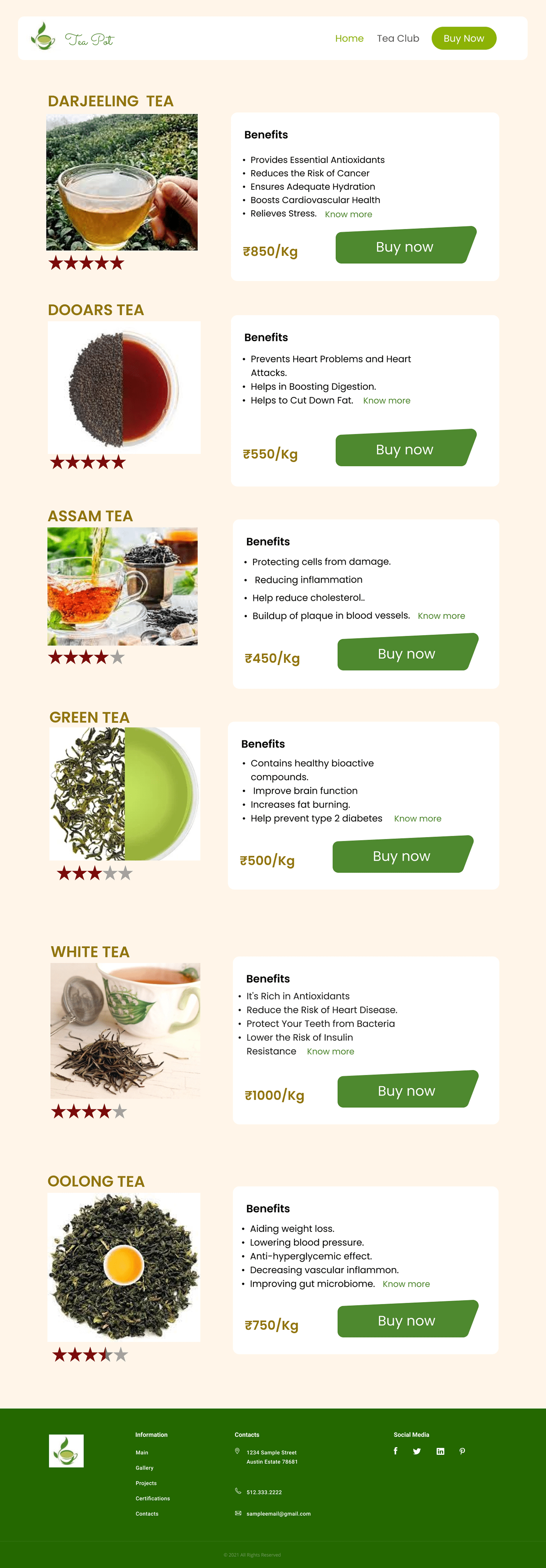 Tea subscription project-UX-UI design.