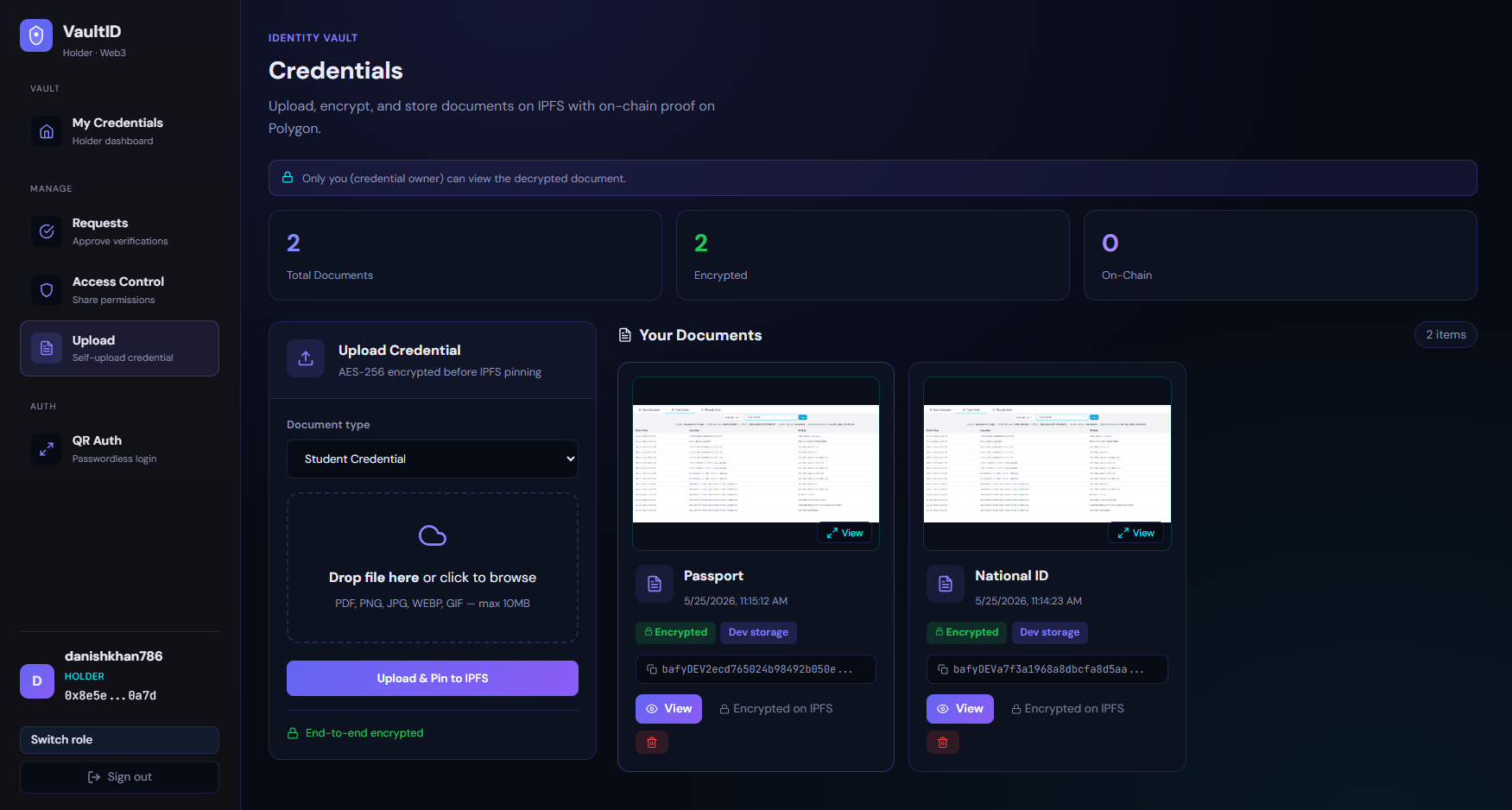 VaultID-Decentralized identity VaultID-Decentralized identity