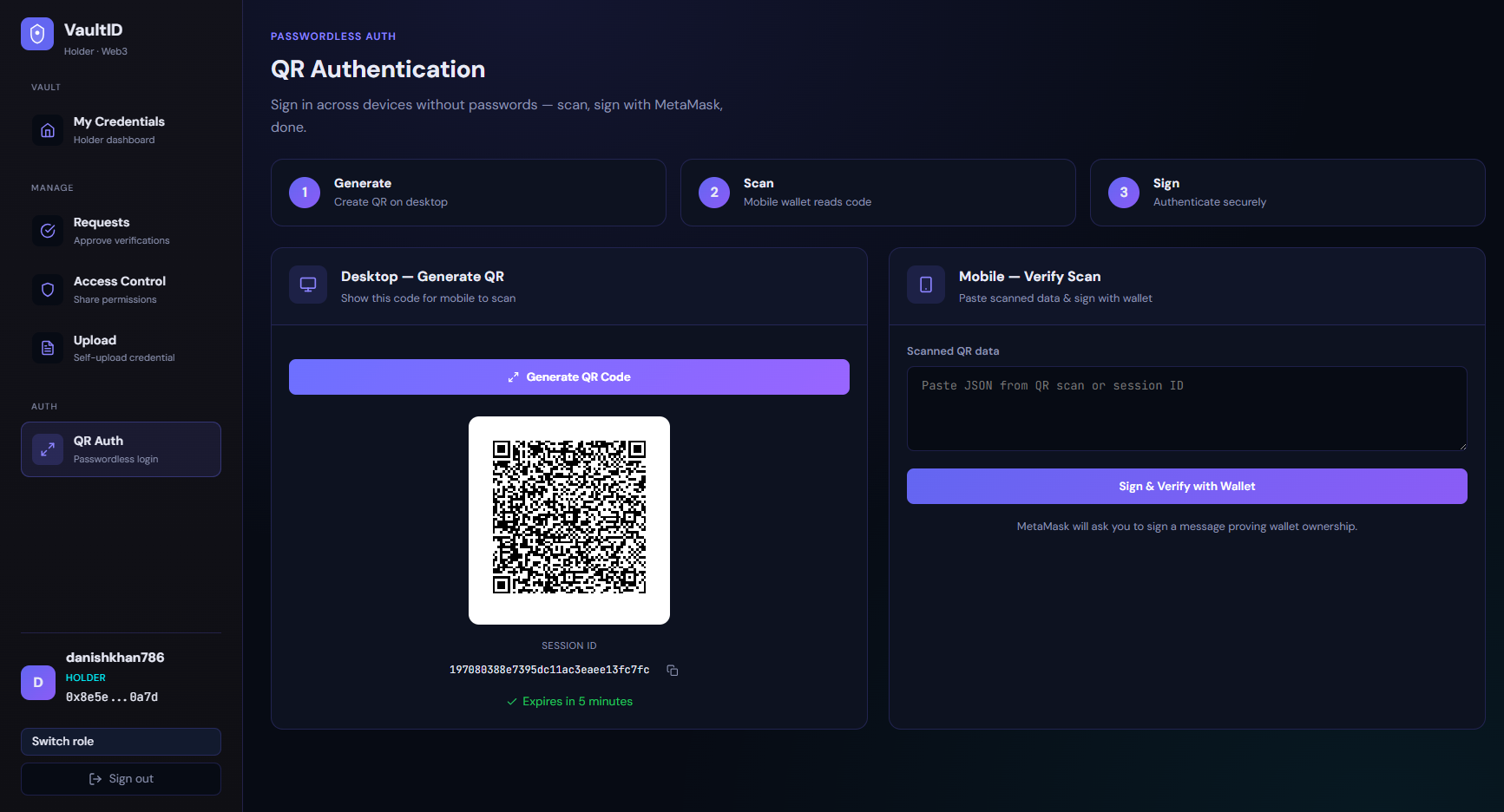 VaultID-Decentralized identity VaultID-Decentralized identity