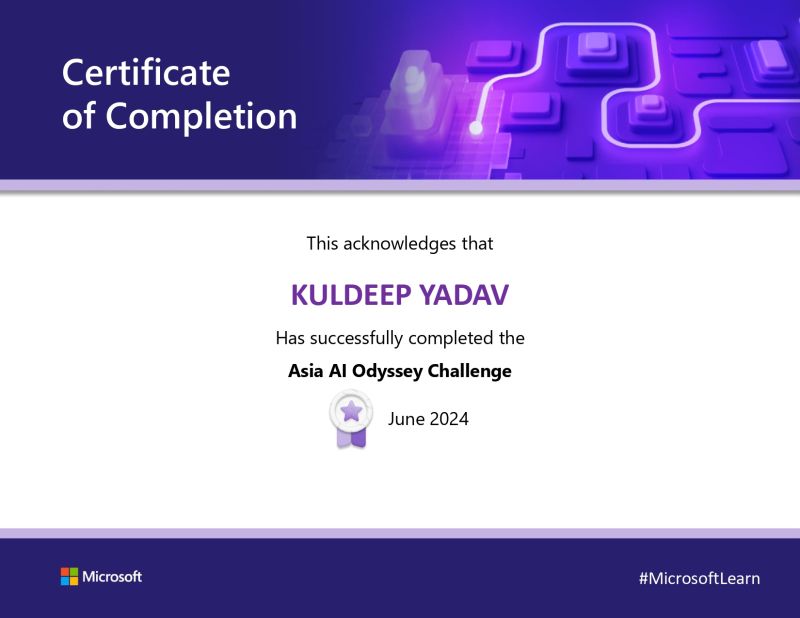Kuldeep Yadav on LinkedIn: #ai #asiaaiodyssey #achievement #continuouslearning…