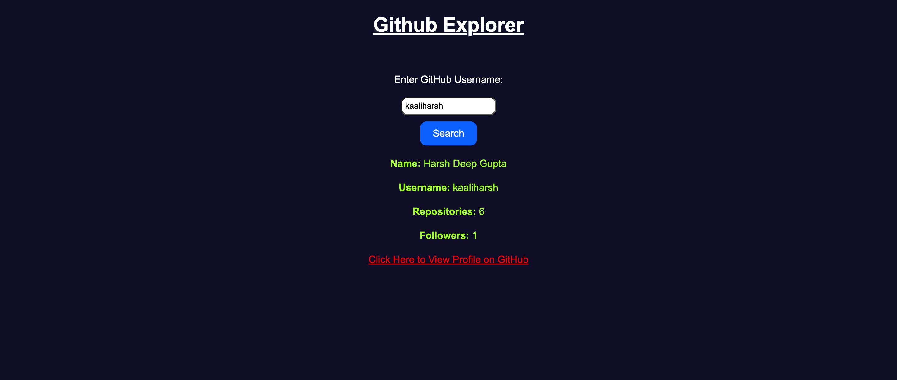 Github Explorer