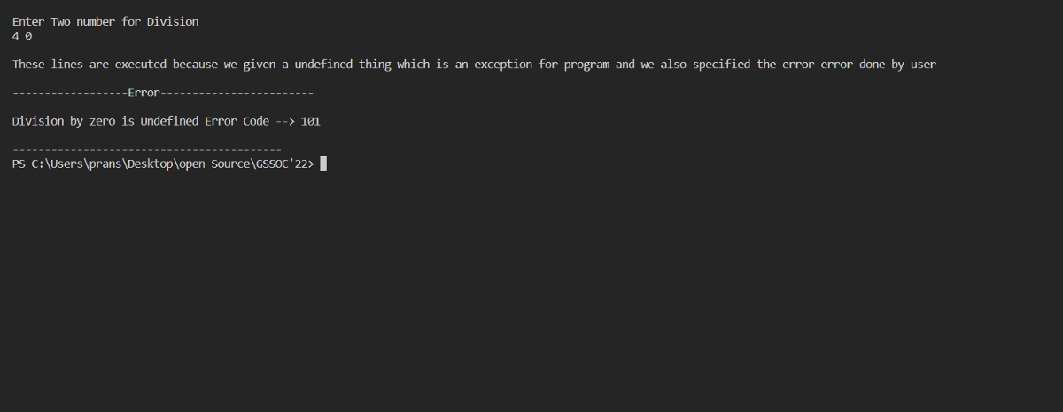 Exception Handling in C++