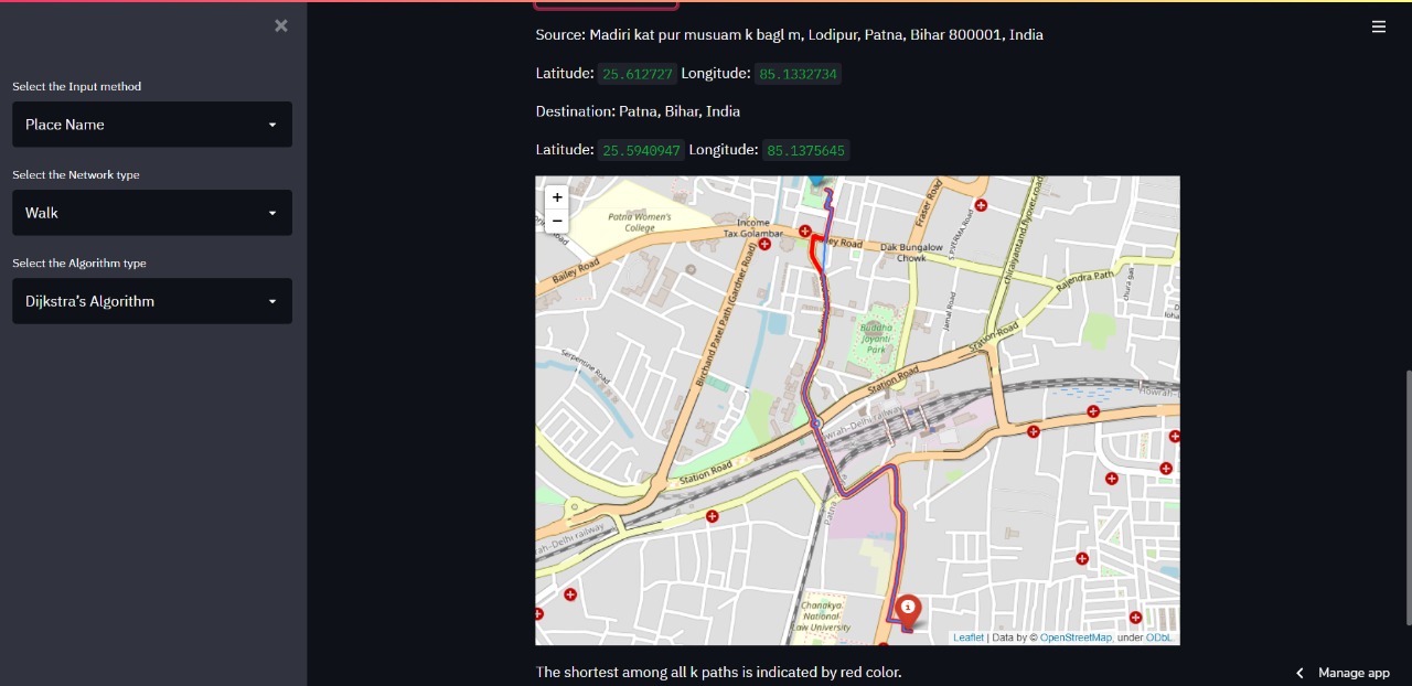 Shortest Route Visualizer for Electric Vehicles