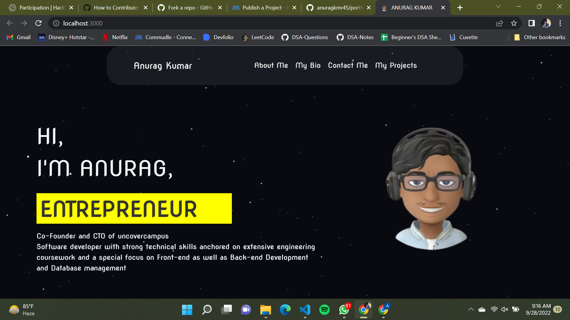 Portfolio website 