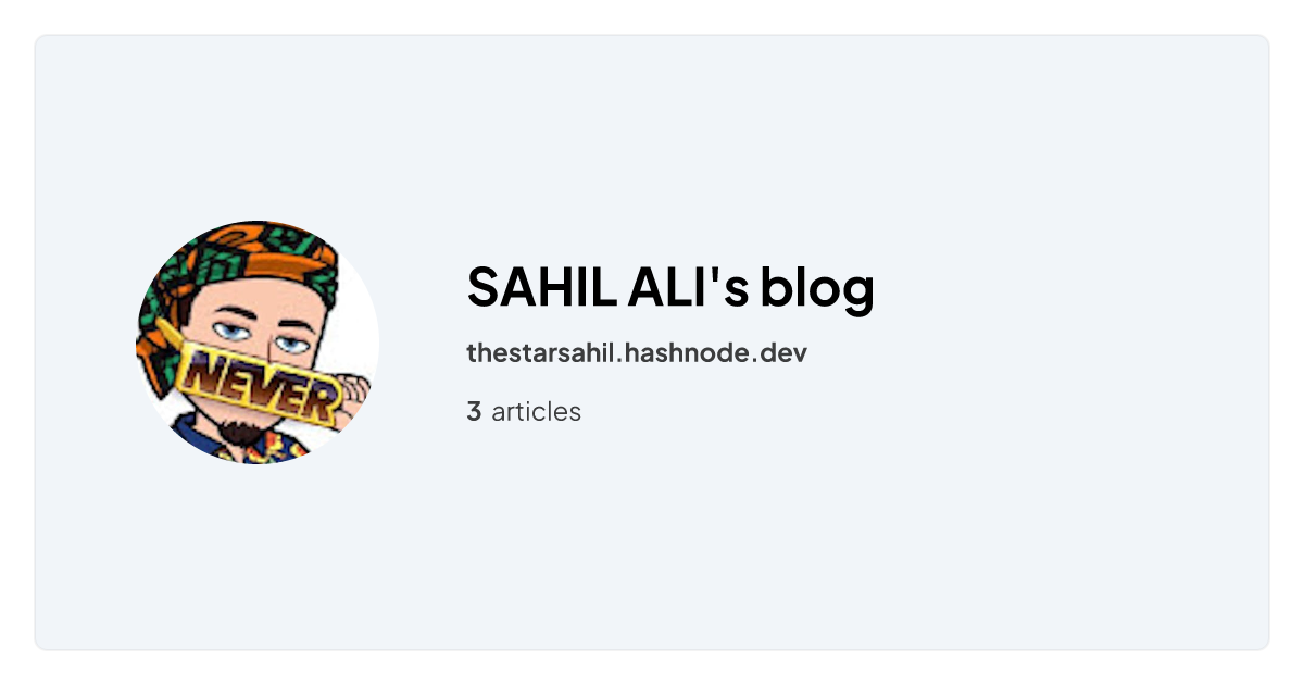 SAHIL ALI's Blog