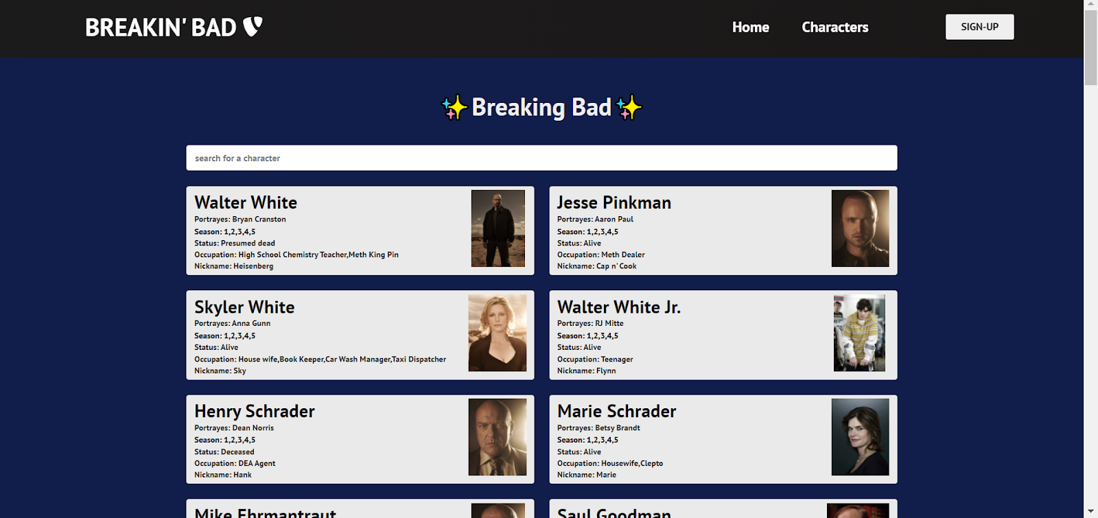 Breaking bad character
