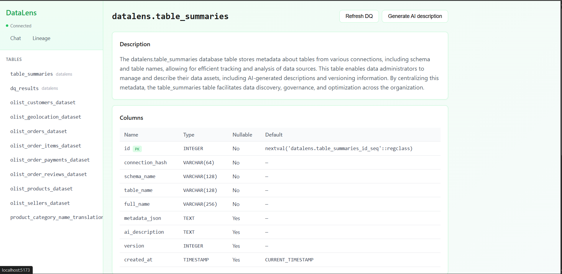 DataLens  MCP-Powered Database Insight Engine