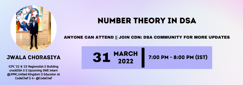 Number Theory in DSA Number Theory in DSA