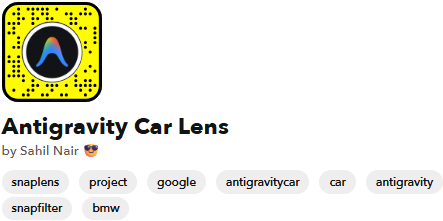 Google Antigravity BMW Car Snapchat Filter