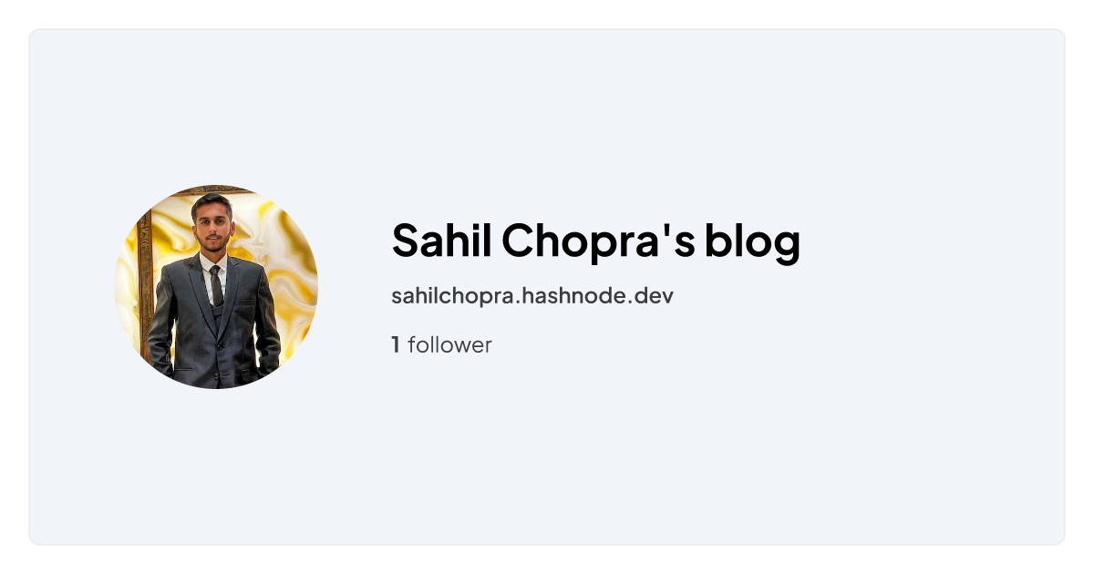 Sahil Chopra's  blog