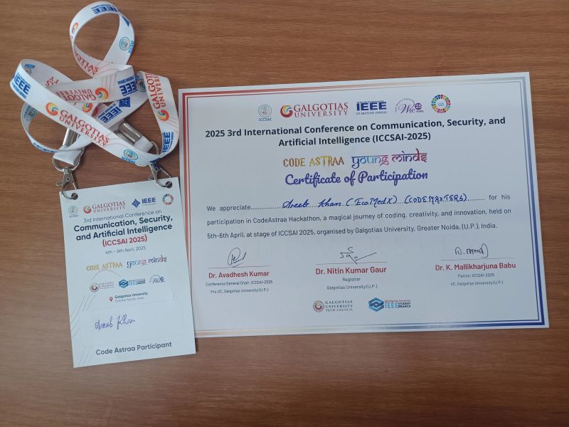 #8thposition #codemaxters #hackathonjourney #codeasthra #ieee #galgotiasuniversity #learningbydoing #teamwork #problemsolving #firsthackathon #gratitude #achievementunlocked #codemaxters… | Areeb khan