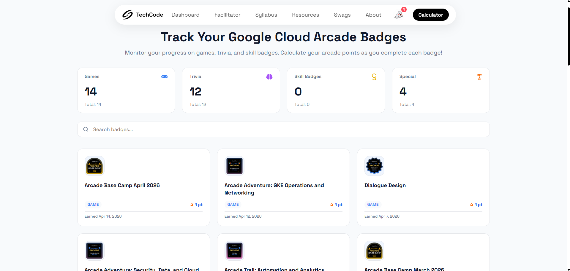 Google Cloud Arcade Points Calculator Tool | Arcade Facilitator Program | Arcade Points Calci