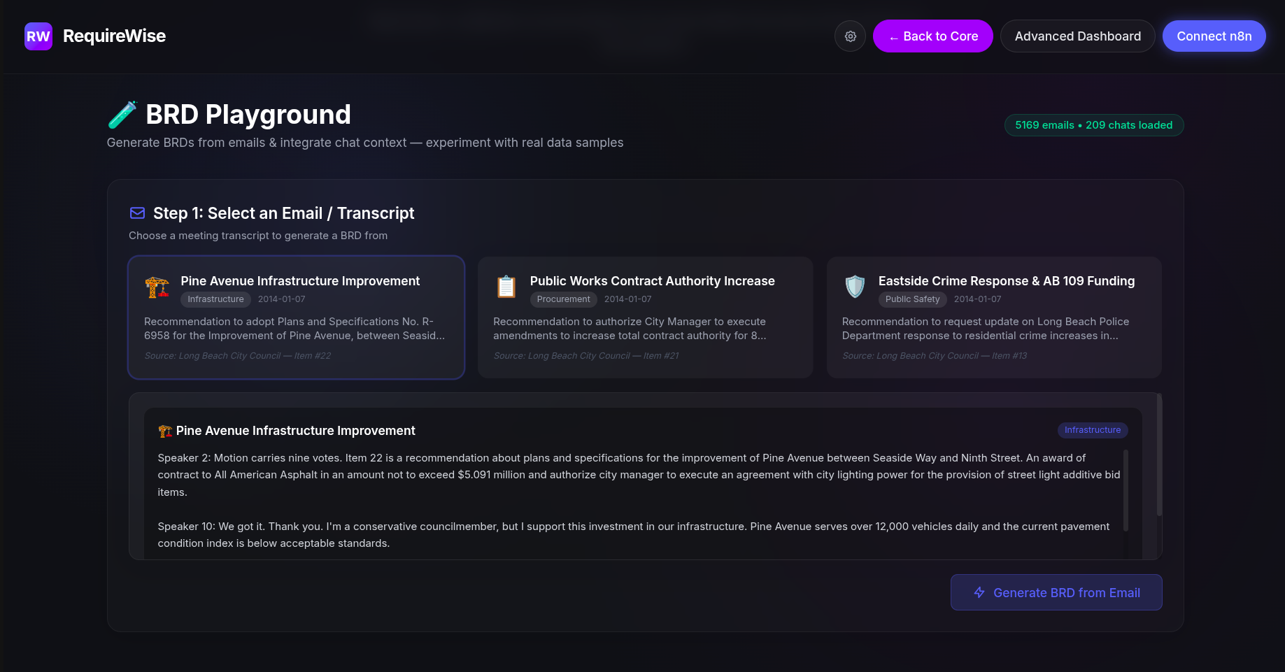 RequireWise - Agentic BRD Generation with meeting recording summarization & task assignment