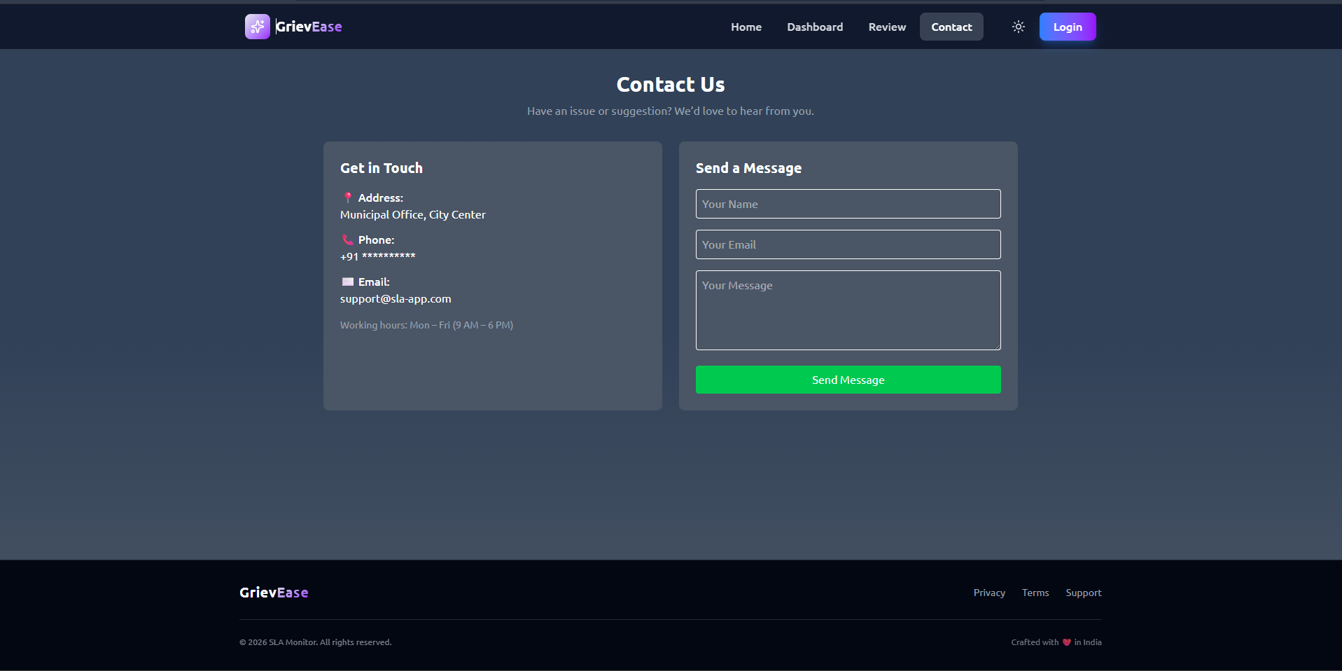 Citizen Grievance Routing System with SLA Tracking