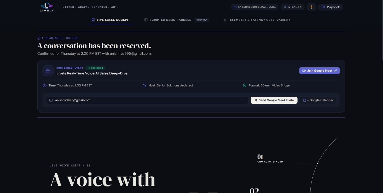Lively: The Real-Time Voice AI Sales Agent Lively: The Real-Time Voice AI Sales Agent