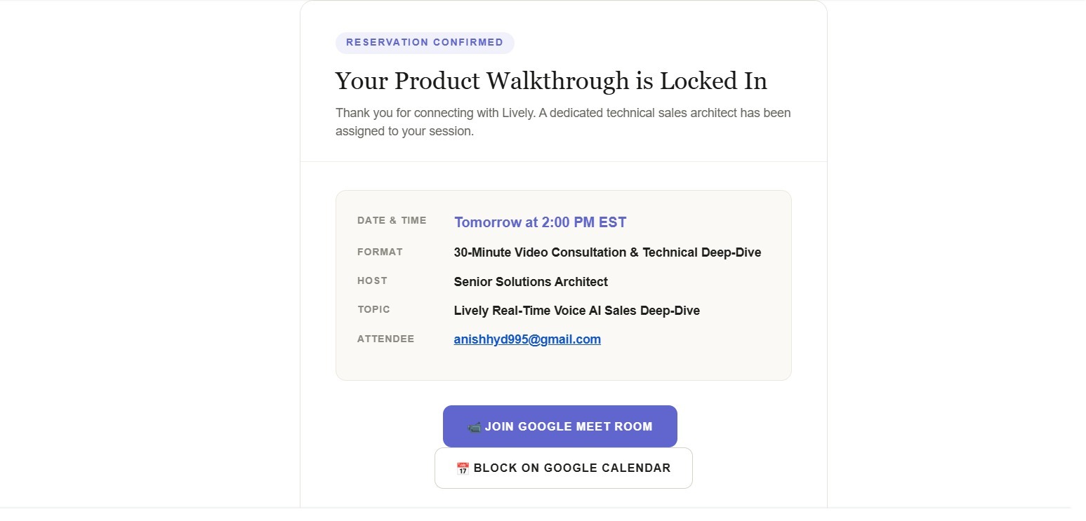 Lively: The Real-Time Voice AI Sales Agent Lively: The Real-Time Voice AI Sales Agent