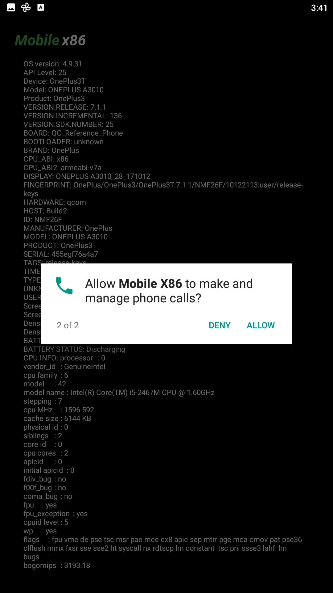 Android X86 or Android Device Information Android X86 or Android Device Information