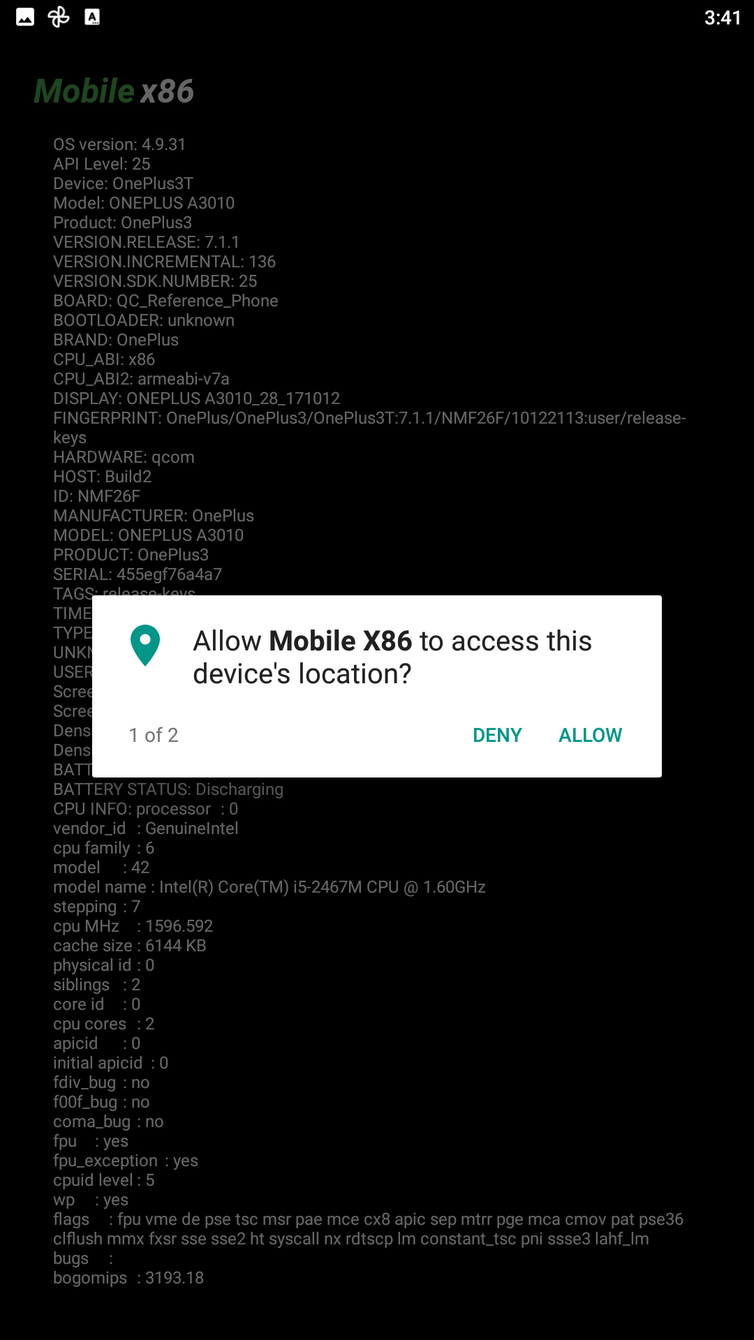 Android X86 or Android Device Information Android X86 or Android Device Information