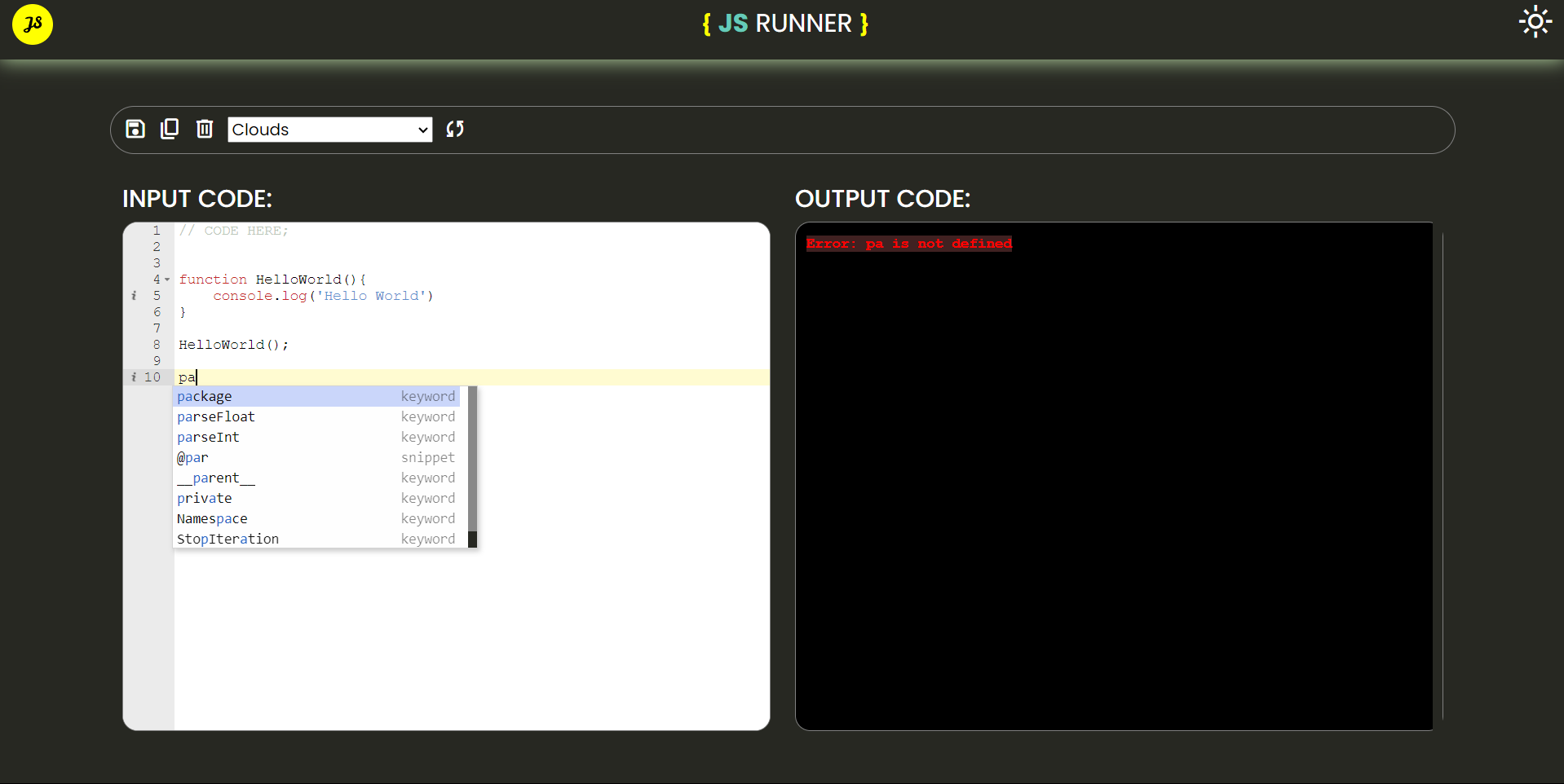 JSRunner - A Online JS Code Runner by Vivek Singh aka (imvks) JSRunner - A Online JS Code Runner by Vivek Singh aka (imvks)