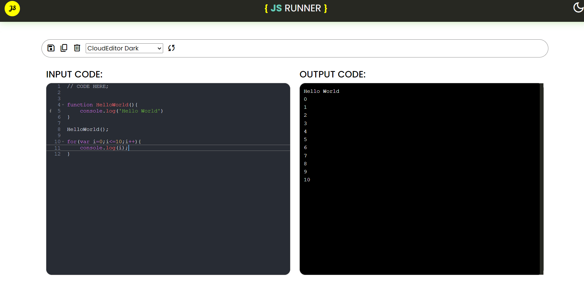 JSRunner - A Online JS Code Runner by Vivek Singh aka (imvks) JSRunner - A Online JS Code Runner by Vivek Singh aka (imvks)