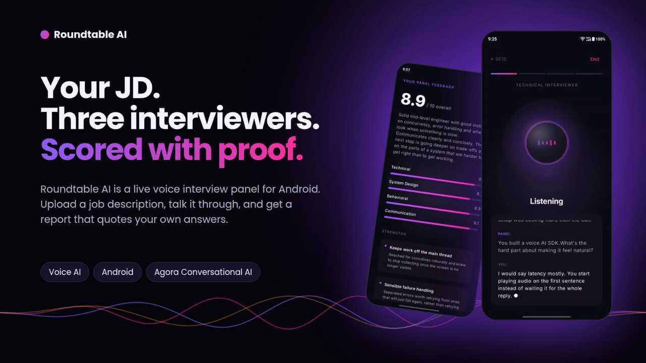 Roundtable AI - One Candidate. Three AI Interviewers.