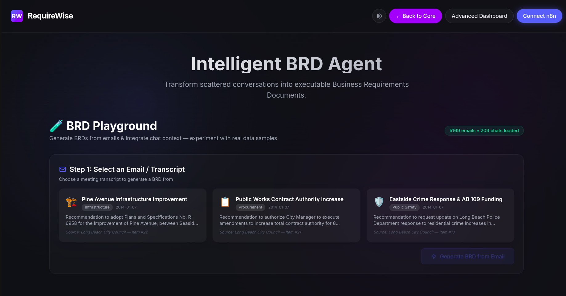 RequireWise - Agentic BRD Generation with meeting recording summarization & task assignment