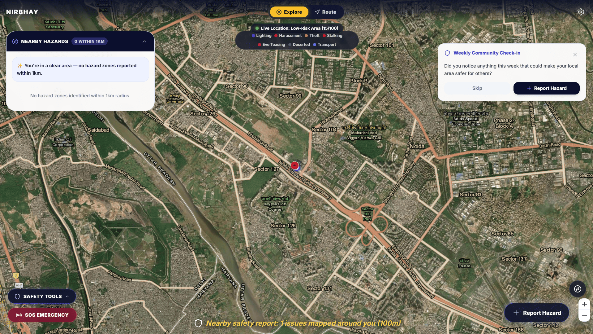Nirbhay — AI-Powered Unsafe Zone Detection for Women's Safety