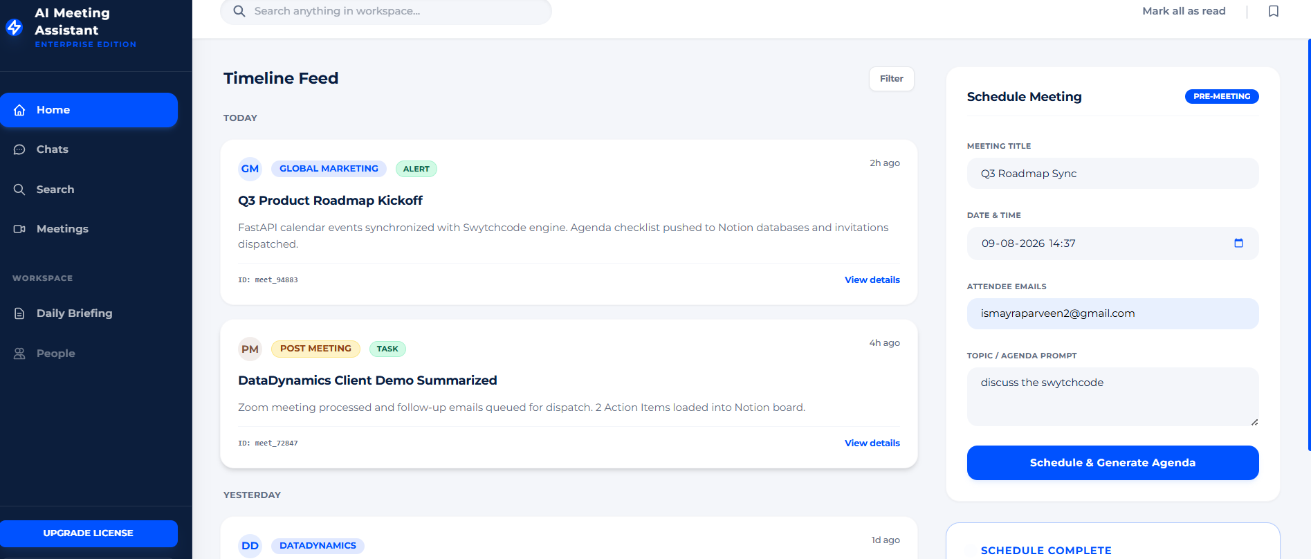 AI Meeting & Follow-Up Assistant AI Meeting & Follow-Up Assistant