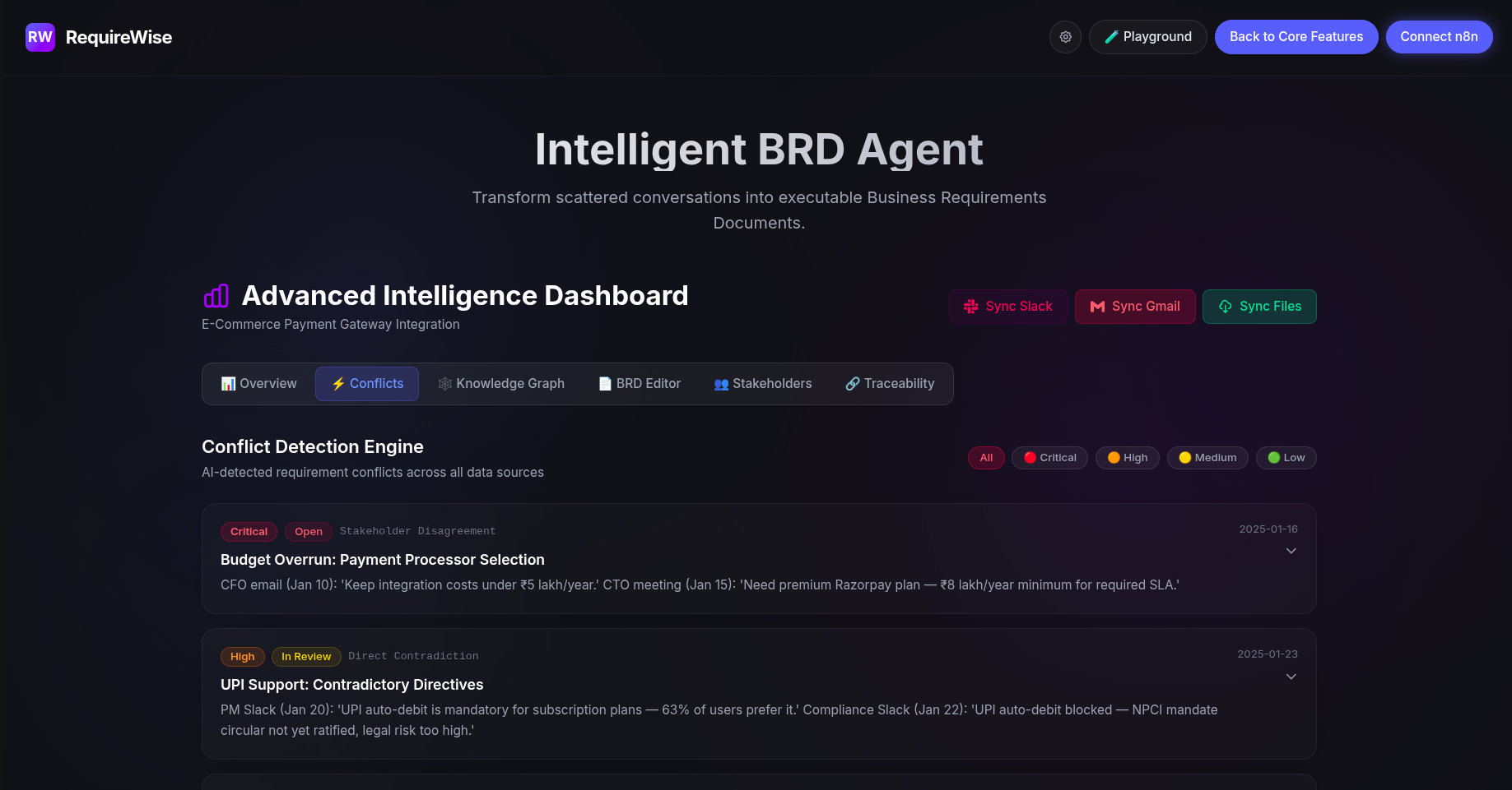 RequireWise - Agentic BRD Generation with meeting recording summarization & task assignment