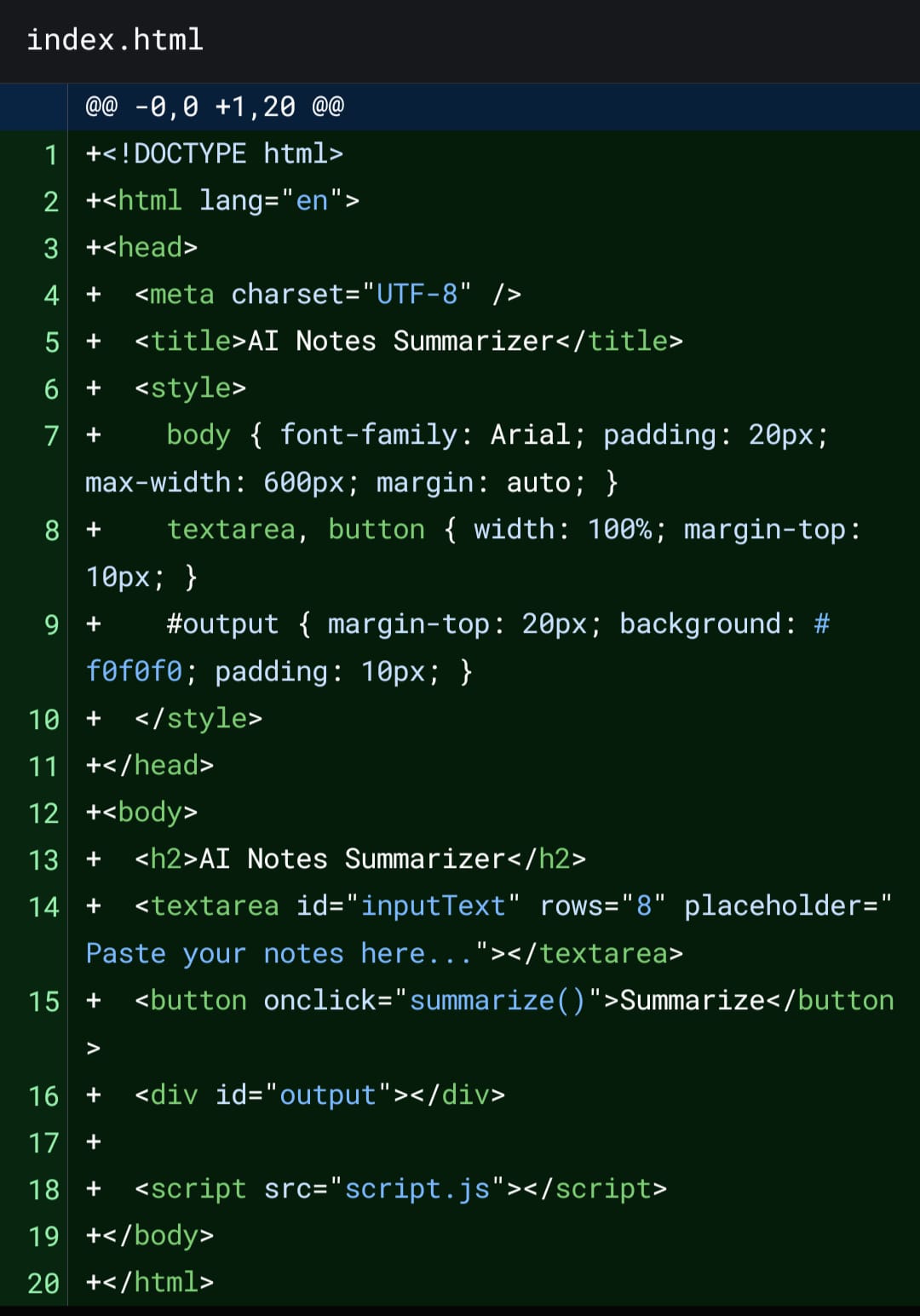 notes summarizer