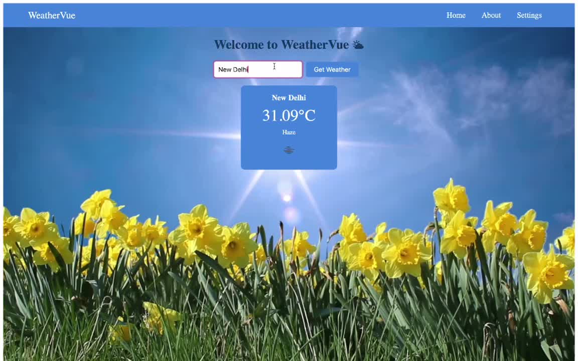 Aditi Bhardwaj on LinkedIn: #weathervue #apis #vuejs #tailwindcss #openweatherapi #javascript…