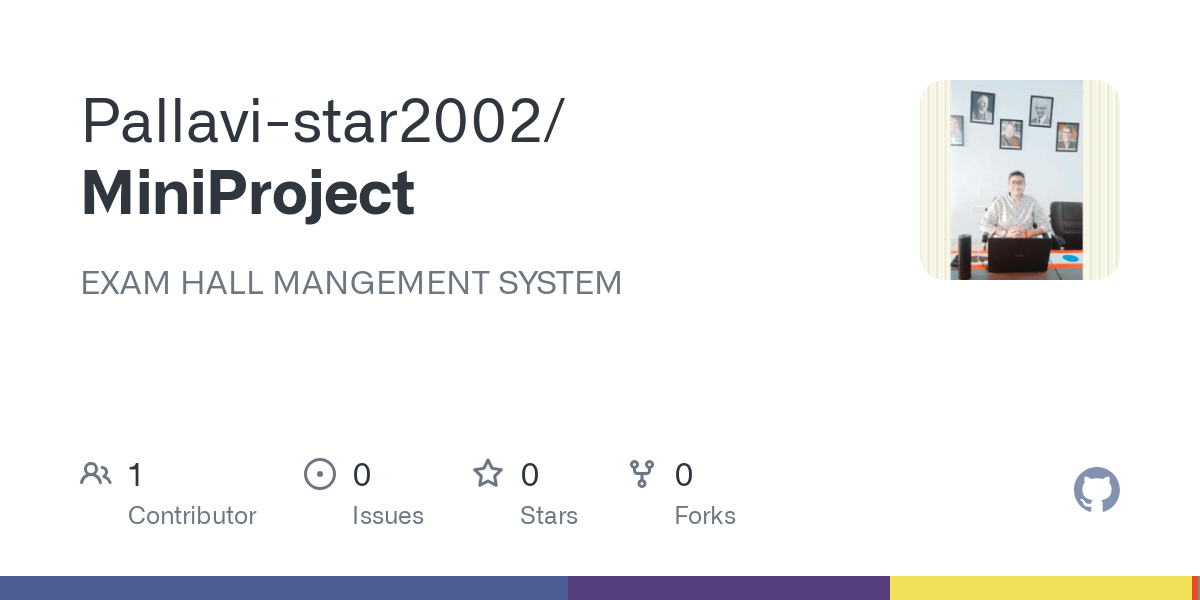 GitHub - Pallavi-star2002/MiniProject: EXAM HALL MANGEMENT SYSTEM