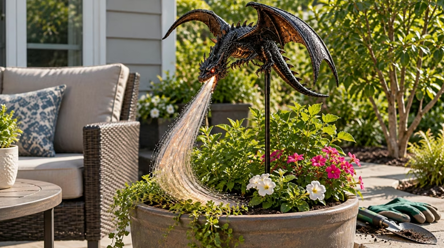 Shirem DragonFlame: A Fire-Breathing Dragon Garden Light for Your Yard