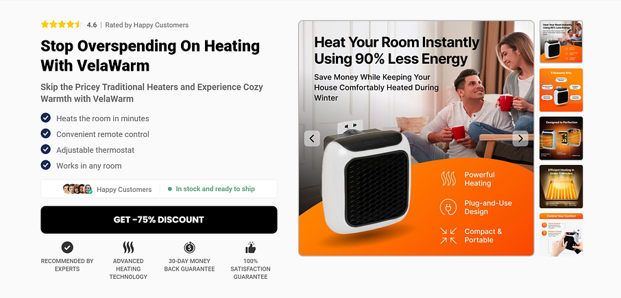 VelaWarm Heater Reviews: Portable Heating for Small Spaces