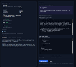 Warrant — a support AI that can't act without proof Warrant — a support AI that can't act without proof