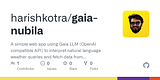 🌦️ Natural Language Weather App (Gaia + Nubila)