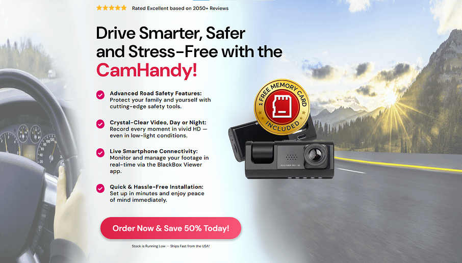 Why Choose CamHandy DashCam? Full Specifications & Benefits (US, CA) Why Choose CamHandy DashCam? Full Specifications & Benefits (US, CA)