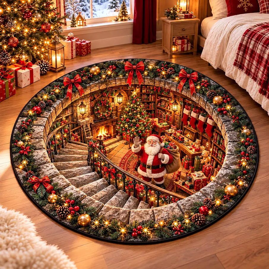 Shirem Christmas 3D Illusion Rug – Unique Holiday Decoration Shirem Christmas 3D Illusion Rug – Unique Holiday Decoration