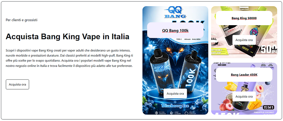 Acquista Bang King Vape in Italia